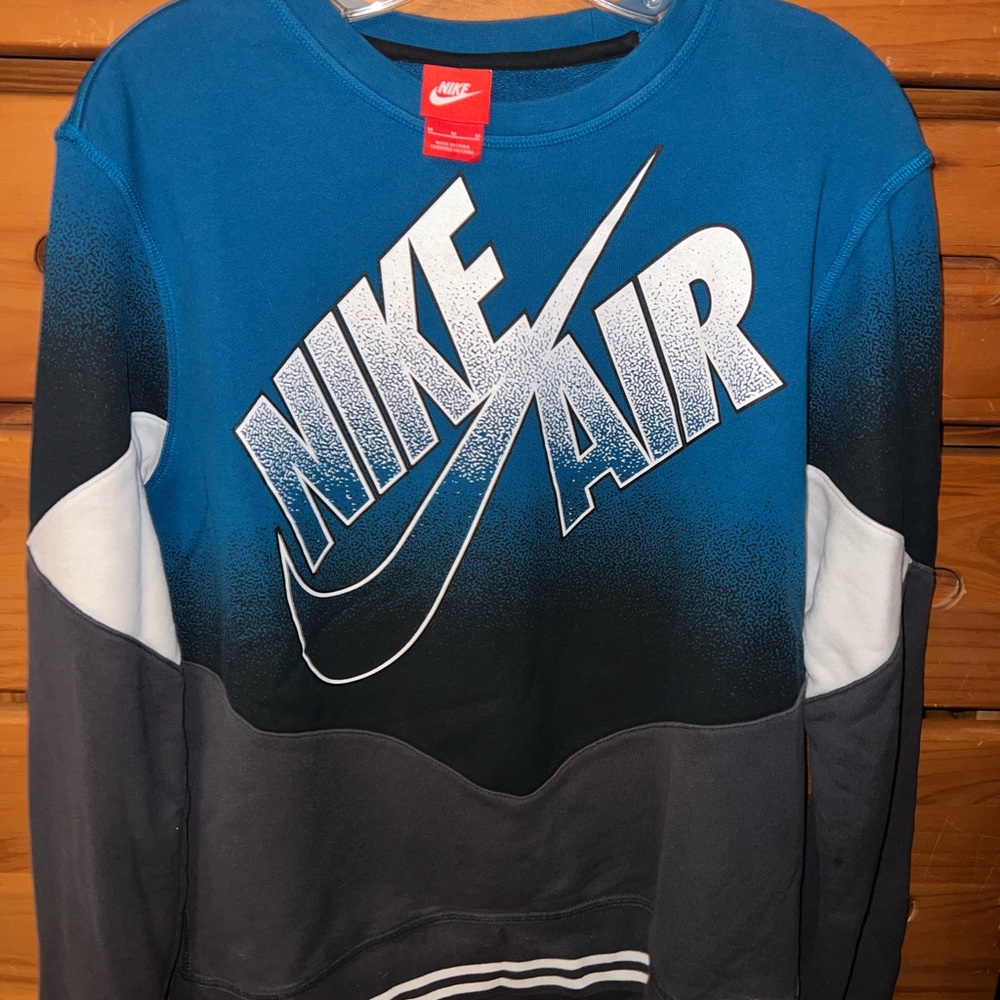 Vintage Nike Air Men’s Blue and Gray Crewneck Sweater Medium